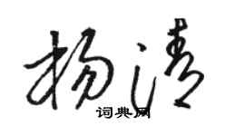 骆恒光杨清草书个性签名怎么写