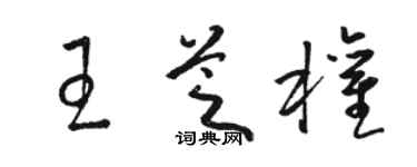 骆恒光王芝权草书个性签名怎么写