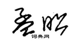 朱锡荣孟昭草书个性签名怎么写