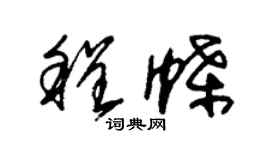 朱锡荣程蝶草书个性签名怎么写