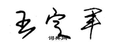 朱锡荣王定军草书个性签名怎么写