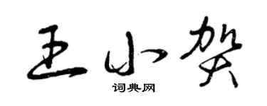 曾庆福王小贺草书个性签名怎么写