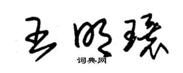 朱锡荣王明环草书个性签名怎么写