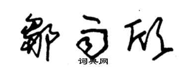 朱锡荣邹雨欣草书个性签名怎么写