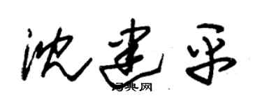 朱锡荣沈建平草书个性签名怎么写