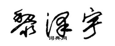 朱锡荣黎泽宇草书个性签名怎么写