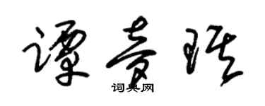 朱锡荣谭梦琪草书个性签名怎么写