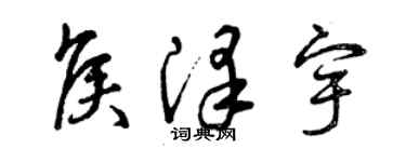 曾庆福侯泽宇草书个性签名怎么写