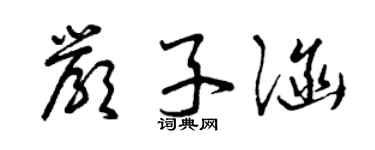 曾庆福严子涵草书个性签名怎么写