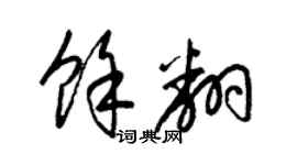 梁锦英余翻草书个性签名怎么写