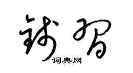 梁锦英钱习草书个性签名怎么写