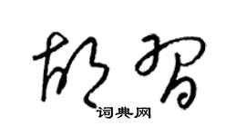 梁锦英胡习草书个性签名怎么写