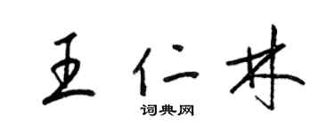 梁锦英王仁林草书个性签名怎么写