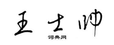 梁锦英王士帅草书个性签名怎么写