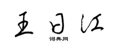 梁锦英王日江草书个性签名怎么写