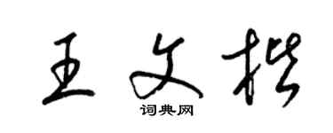 梁锦英王文楷草书个性签名怎么写