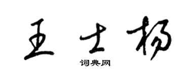 梁锦英王士杨草书个性签名怎么写