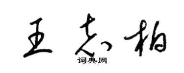 梁锦英王志柏草书个性签名怎么写