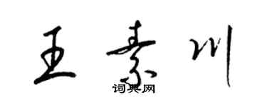 梁锦英王素川草书个性签名怎么写