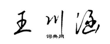 梁锦英王川涵草书个性签名怎么写