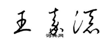 梁锦英王嘉添草书个性签名怎么写