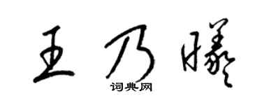 梁锦英王乃曦草书个性签名怎么写