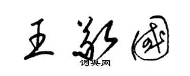 梁锦英王敬国草书个性签名怎么写