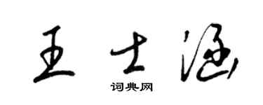 梁锦英王士涵草书个性签名怎么写