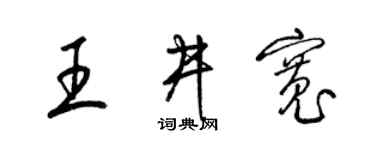 梁锦英王井宽草书个性签名怎么写