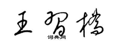 梁锦英王习桥草书个性签名怎么写