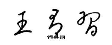 梁锦英王有习草书个性签名怎么写