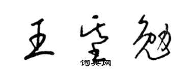 梁锦英王基勉草书个性签名怎么写