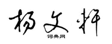 梁锦英杨文轩草书个性签名怎么写