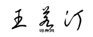 梁锦英王若汀草书个性签名怎么写