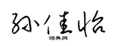 梁锦英孙佳怡草书个性签名怎么写