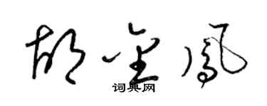 梁锦英胡金凤草书个性签名怎么写