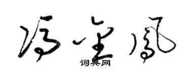 梁锦英冯金凤草书个性签名怎么写