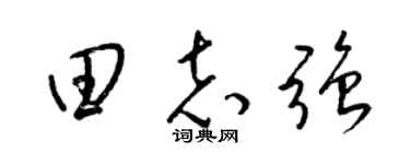 梁锦英田志强草书个性签名怎么写