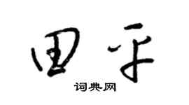 梁锦英田平草书个性签名怎么写