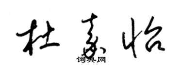 梁锦英杜嘉怡草书个性签名怎么写