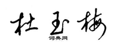 梁锦英杜玉梅草书个性签名怎么写