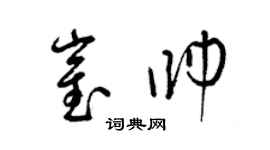 梁锦英崔帅草书个性签名怎么写