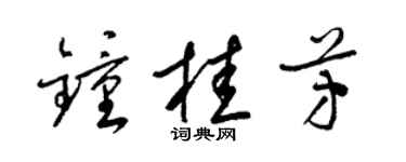 梁锦英钟桂芳草书个性签名怎么写