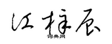 梁锦英江梓辰草书个性签名怎么写