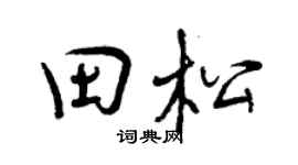 曾庆福田松行书个性签名怎么写