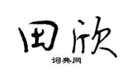 曾庆福田欣行书个性签名怎么写