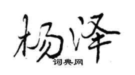 曾庆福杨泽行书个性签名怎么写