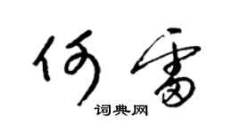 梁锦英何雷草书个性签名怎么写