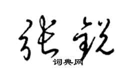 梁锦英张锐草书个性签名怎么写