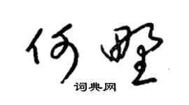 梁锦英何野草书个性签名怎么写